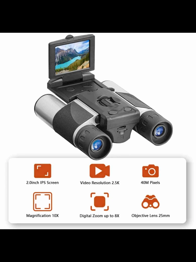 Digitale verrekijker met camera Digitale camera Verrekijker 2,0 inch LCD 8X digitale zoom Video Foto-opnametelescoop - afbeelding 2