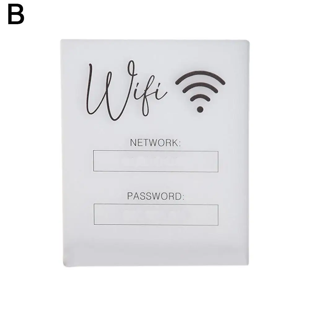 Placa acrílica Wifl, pegatina de identificación de lugar público, Cuenta de escritura a mano WiFi, tienda y casa de anuncios, placa de contraseña, identificación T7O4