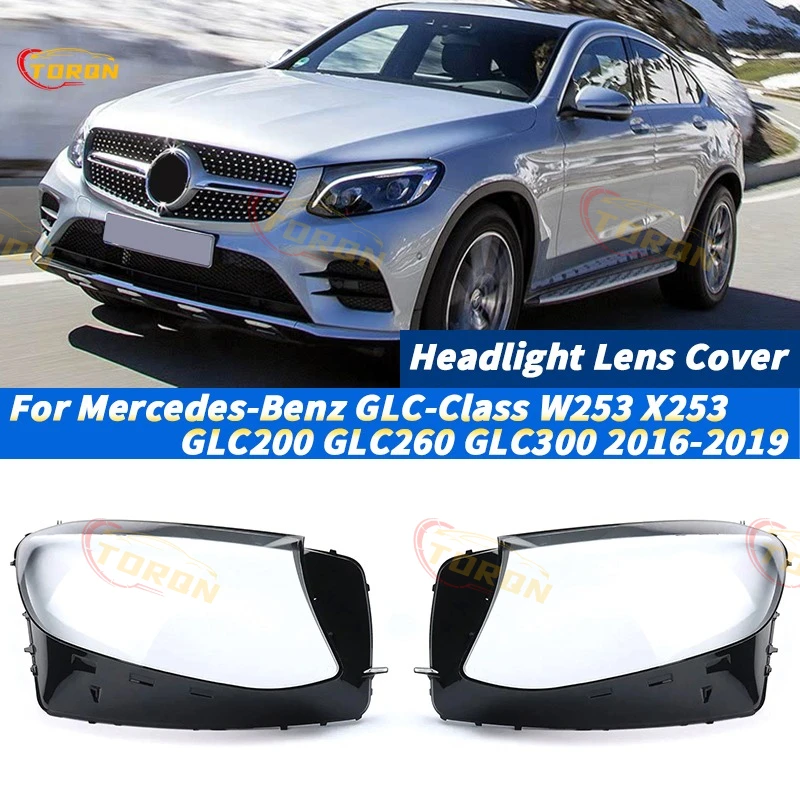 

Car headlight lens cover For Mercedes-Benz GLC-Class W253 X253 GLC200 GLC260 GLC300 2016-2019 Headlamp Shade car accessories