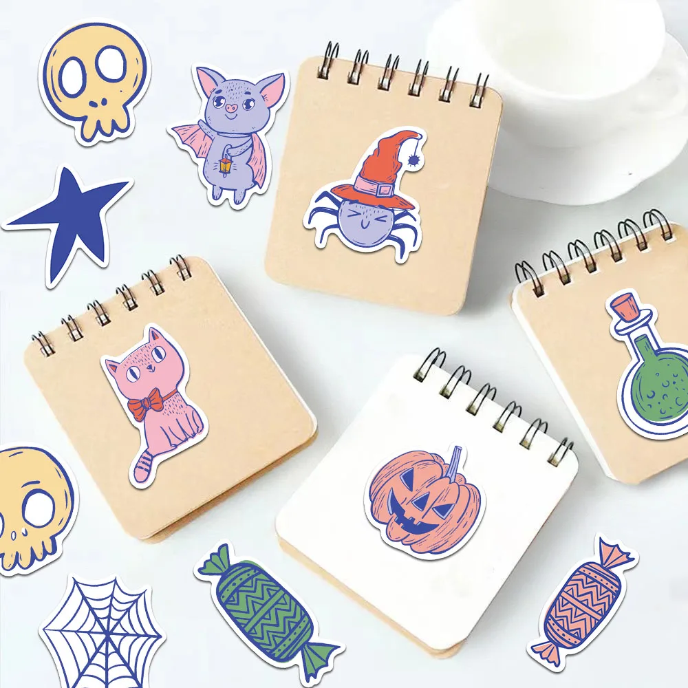 45 قطعة من ملصقات الرسوم المتحركة اللطيفة للهالوين الإبداعية، علامات مذكرات قرطاسية، زجاجة جراب هاتف، ملصقات شخصية جمالية #5