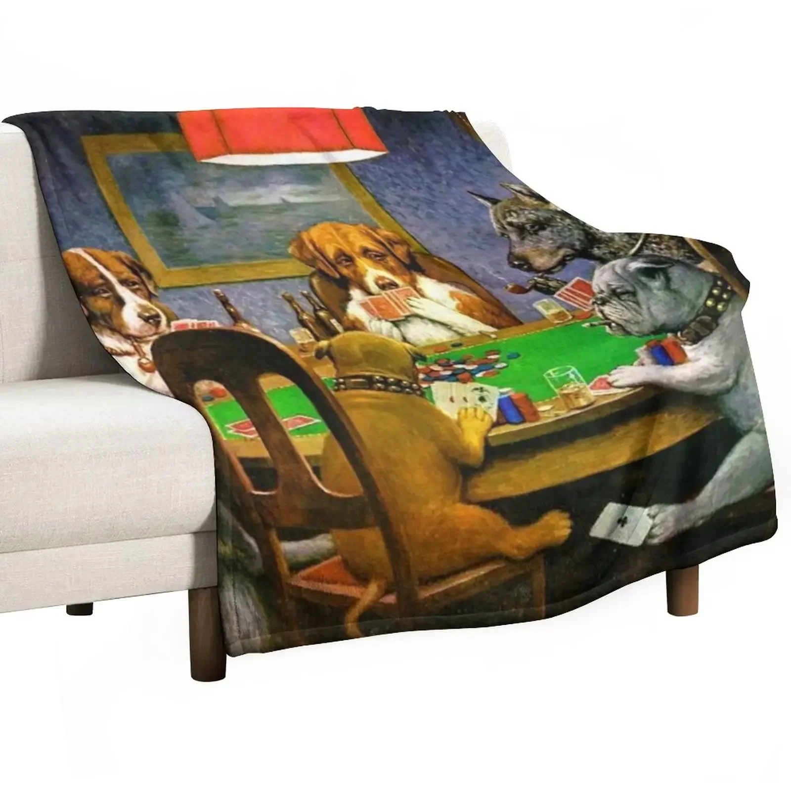 

Dogs Playing Poker A Friend in Need Throw Blanket valentine gift ideas Thermal For Sofa Thin Single Blankets