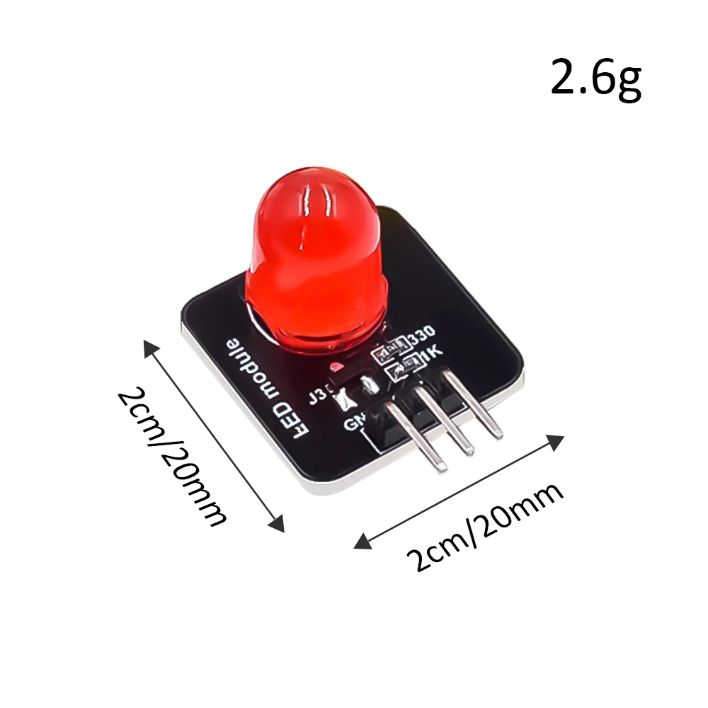 DC 3.3V-5V 10mm Luminous LED Module LED Light Sensor Indicator Light  Light-emitting Module for Arduino Microcontroller Control