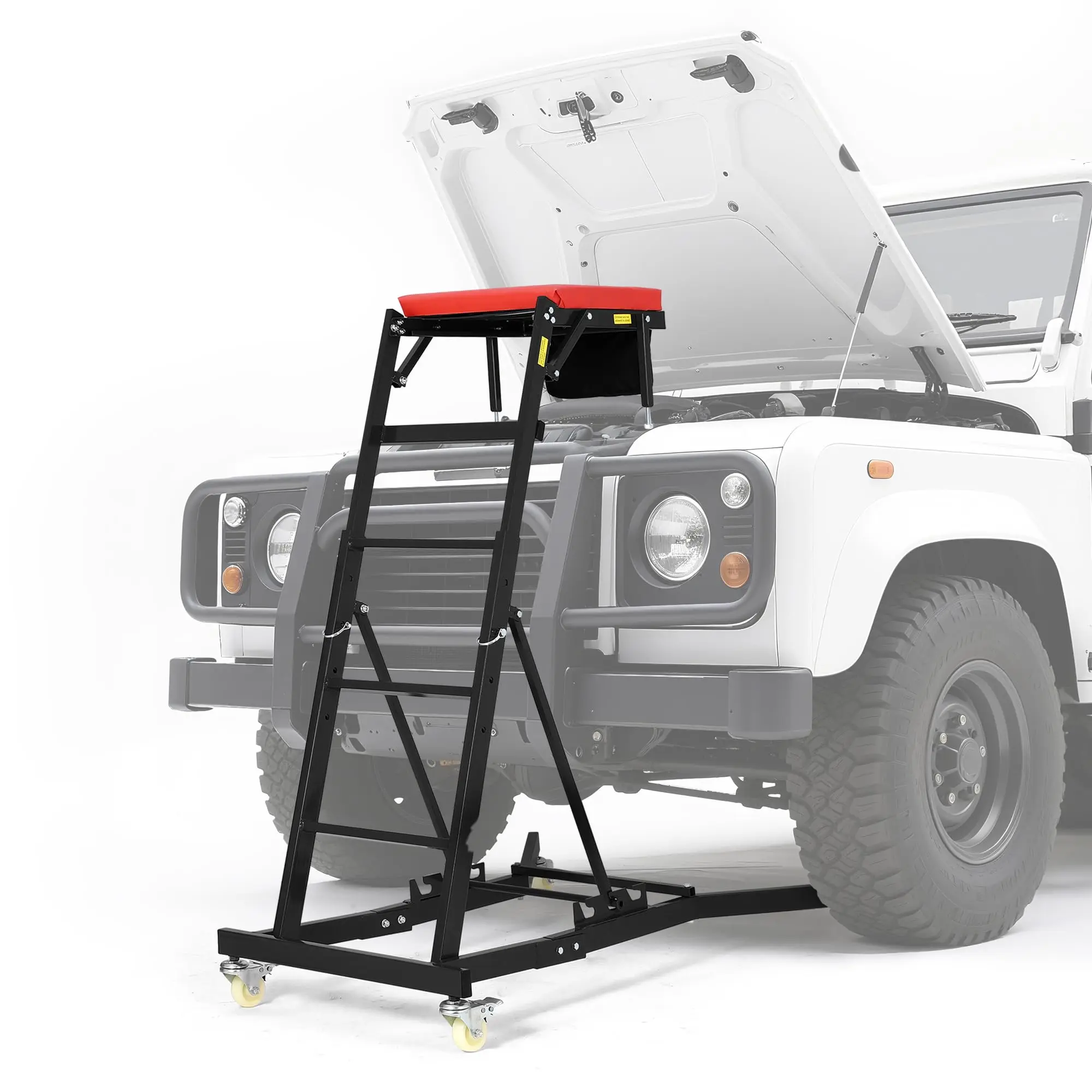 

Adjustable Automotive Creeper, Heavy Duty 400LB Capacity Mechanic's Creeper with Locking Wheels & Tool Pouch (49"-69" Length) fo