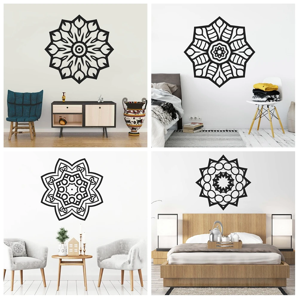 1 قطعة ماندالا ذاتية اللصق الفينيل مقاوم للماء جدار الفن صائق غرفة المعيشة غرفة نوم حائط الخلفية ملصق فني انخفاض الشحن