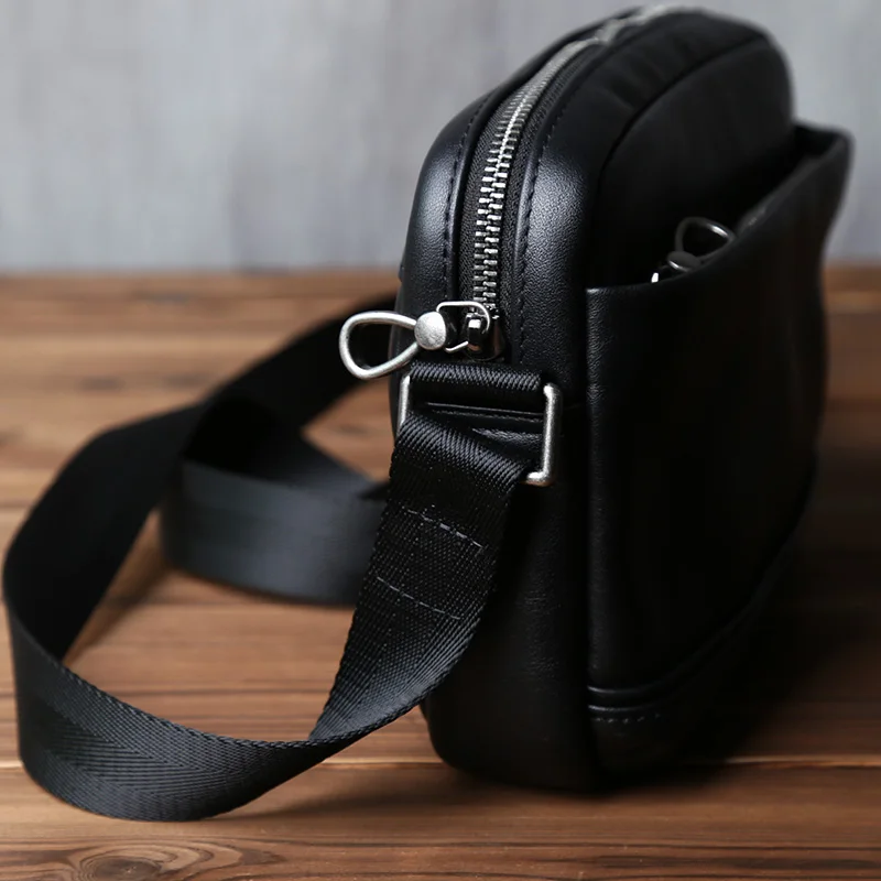 NZPJ männer Echte Leder Schulter Tasche Top Schicht Rindsleder Casual Umhängetasche Mode-Trend Mini Kleine Rucksack Für 8 zoll Ipad – Detail 7
