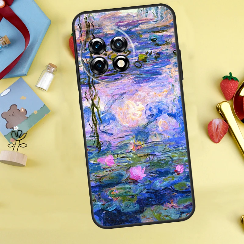 حافظة لوحة كلود مونيه لهاتف OnePlus 13T 13R 12 12R 15 13 11 10 10T 8T Nord 5 CE 2 3 4 Lite Nord N20 N30