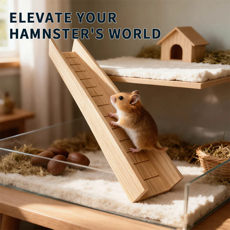 Neue Holzplattform für Hamster, Haustier-Spielzeug, Terrarium-Zubehör, grenzüberschreitendes Lager, Goldhamster-Treppe, Goldhamster-Rutsche