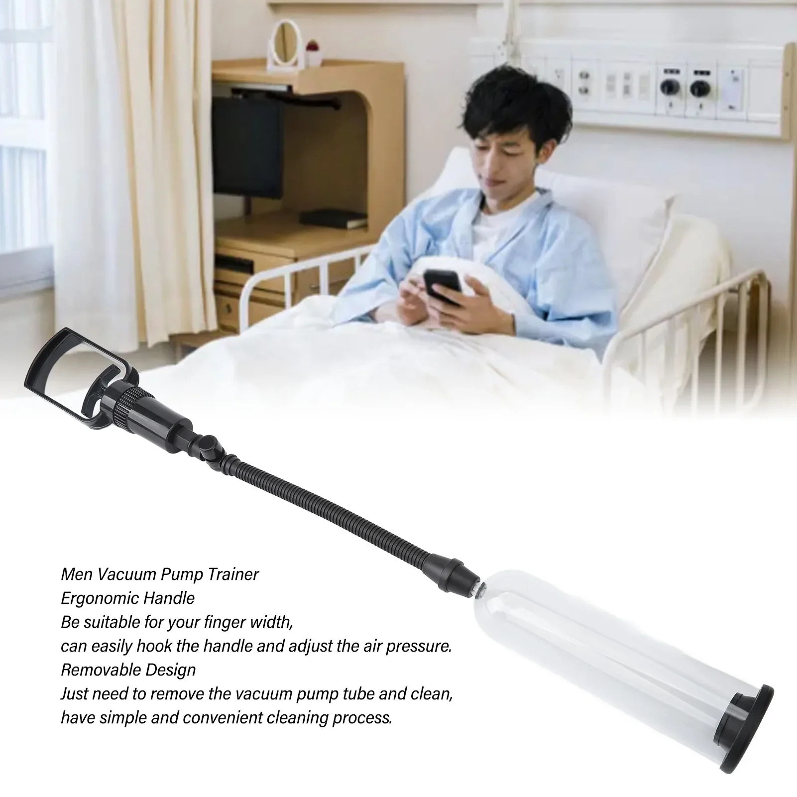 

1pcs Men Vacuum Pump Trainer Manual Treatment Device Manual Air Pump Exerciser brace supports