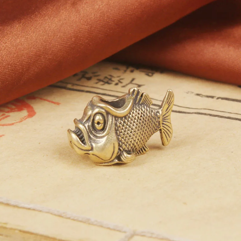 Vintage Brass Piranha Knife Pendant Outdoor Paracord Pendant Handmade Accessories Personalized