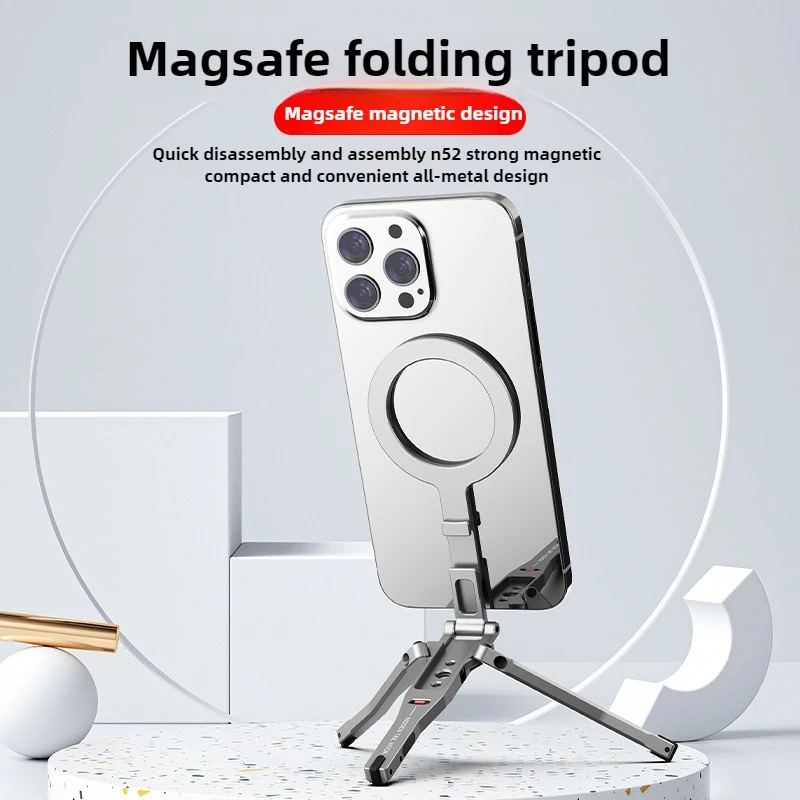 

MagSafe Magnetic Folding Tripod Phone Holder Stand Universal Phone Photography Accessories