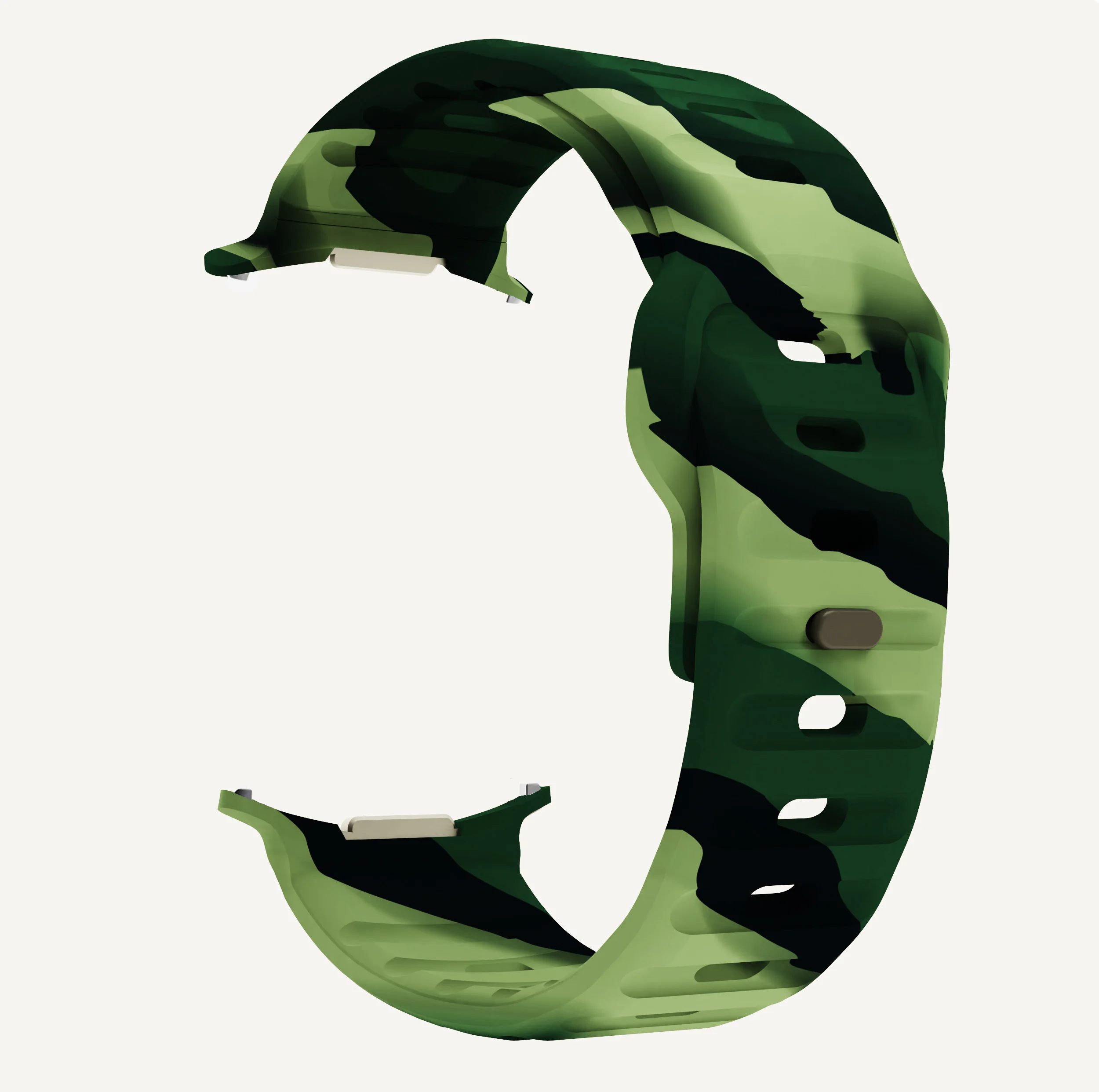 حزام سيليكون أخضر لساعة سامسونج جالاكسي ، سوار ساعة مموّه ، إبزيم عسكري ، 7 الترا ، 47