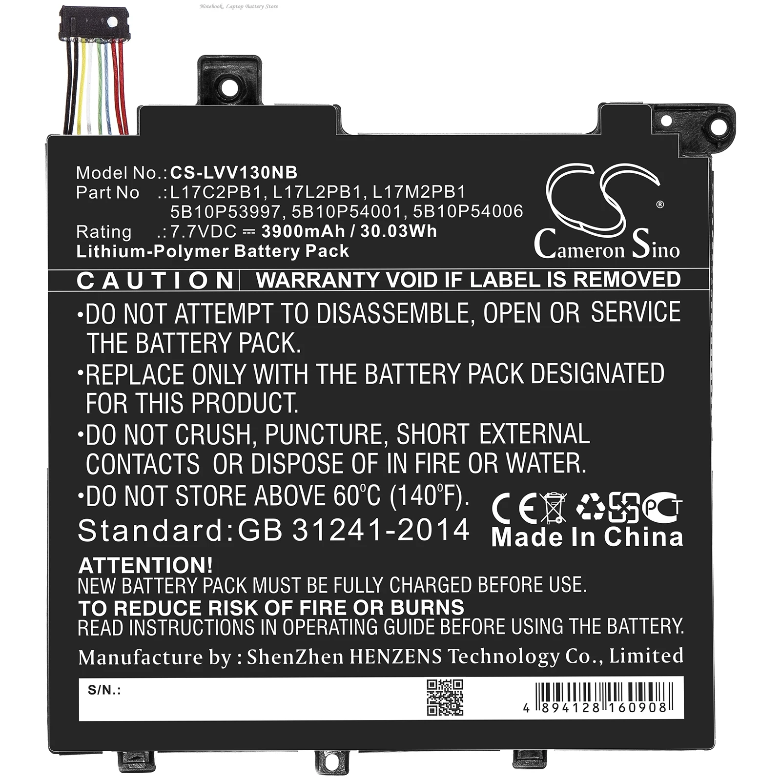 7.7V 3900mAh Battery 5B10P53997 L17C2PB1 L17L2PB1 for Lenovo V330-14IKB, V330-14ARR(81B1), v130-14igm 81hm,V130-14IKB-81HQ +Tool