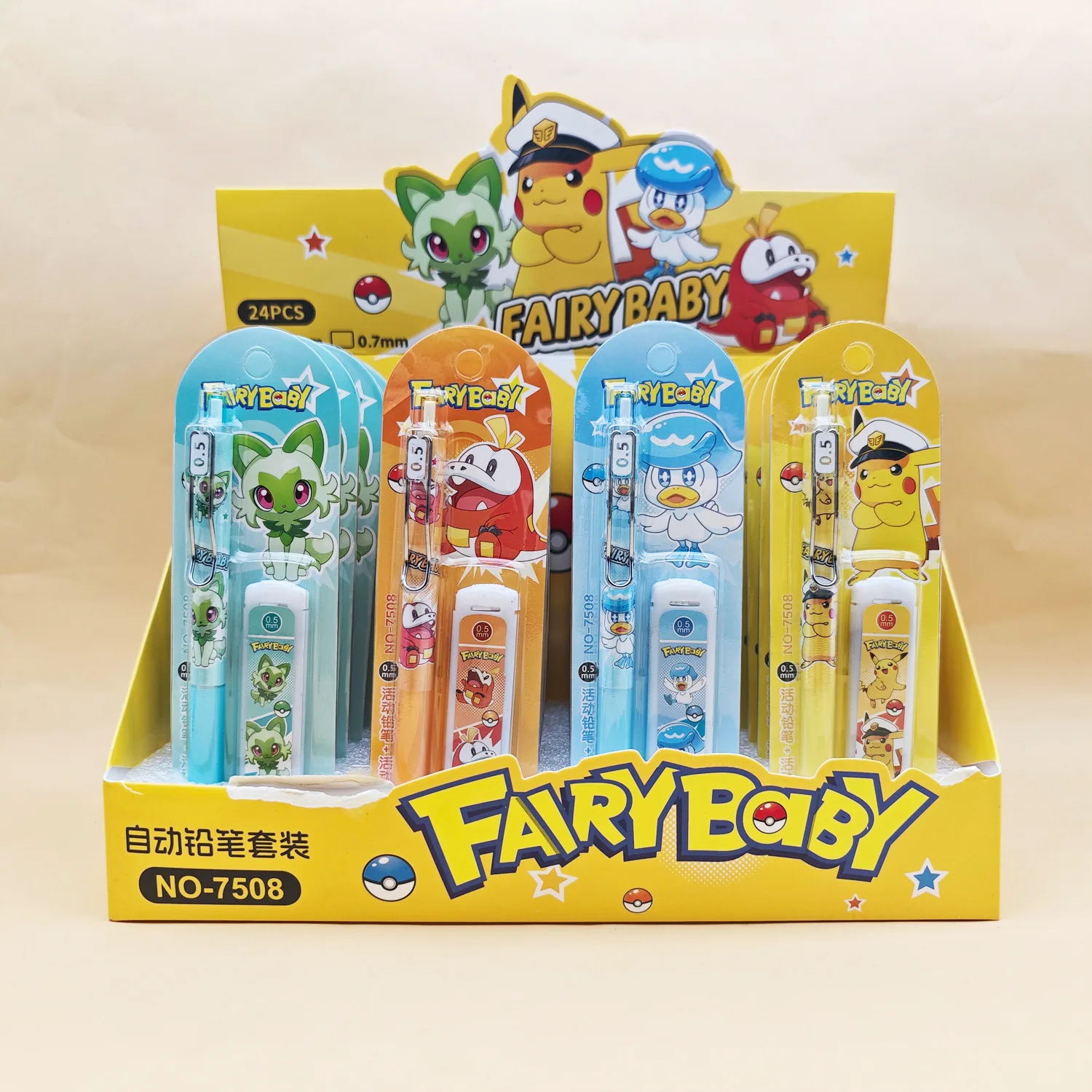 

Pikachu Pokemon Automatic Mechanical Pencil with HB Lead Refills 0.5mm Cartoon School Supplies for Students Writing Stationery