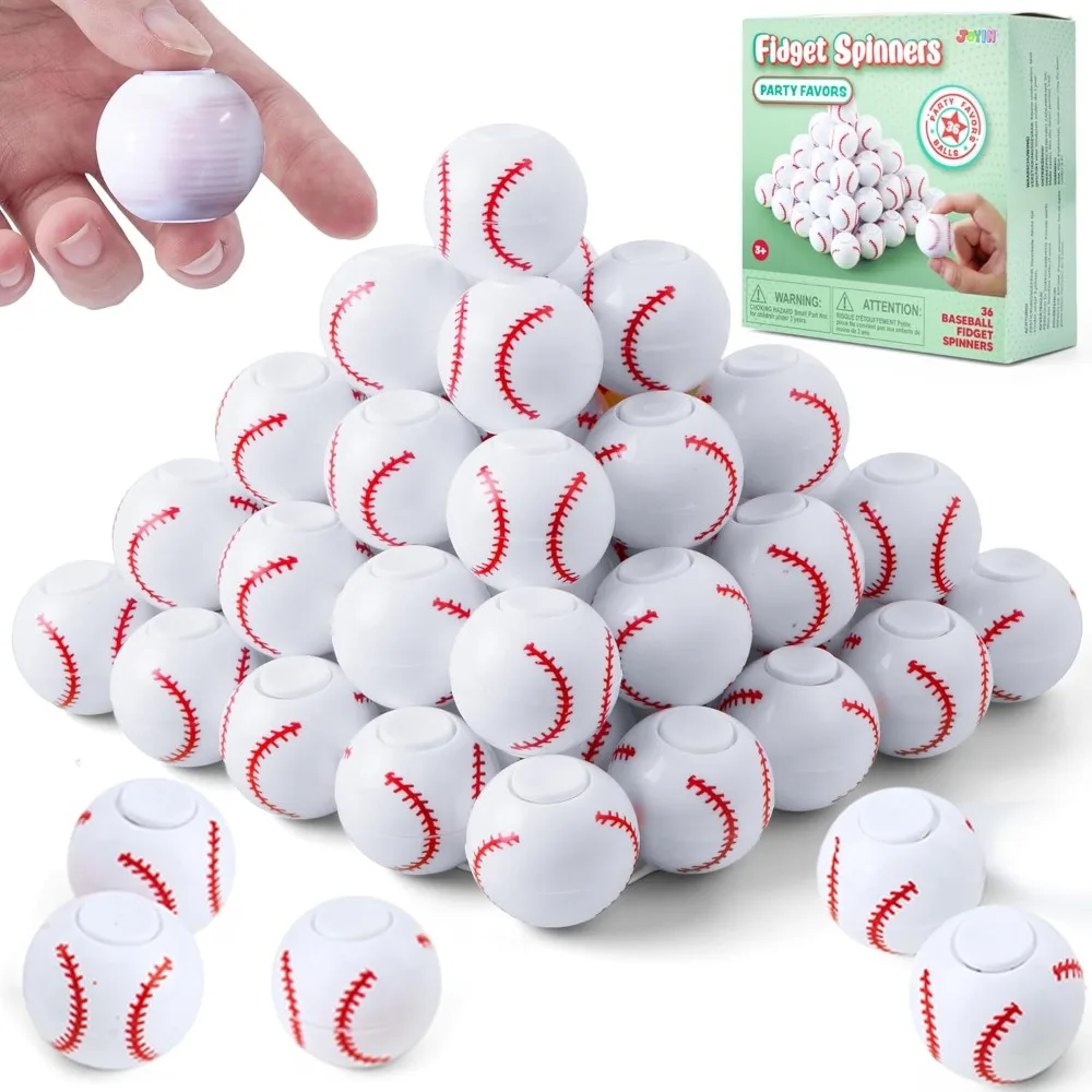 

36 Pack Baseball Fidget Spinners for Kids, Baseball Party Favors, Fidget Toys Bulk, Stress Balls, Goodie Bags Stuffers for