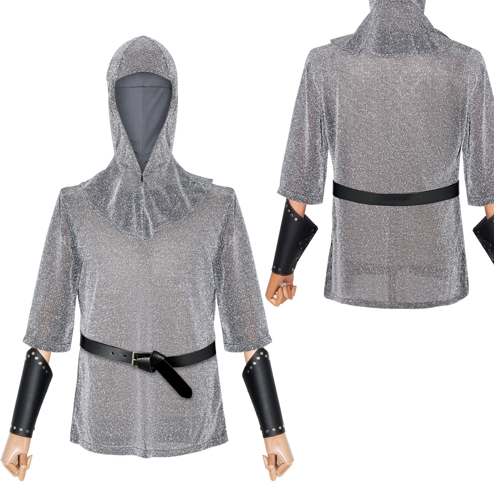 Nueva Camisa de Caballero Templario con Diseño de Cadena, Disfraz Medieval de Caballero, Cosplay de Halloween, Disfraz Étnico para Mujer