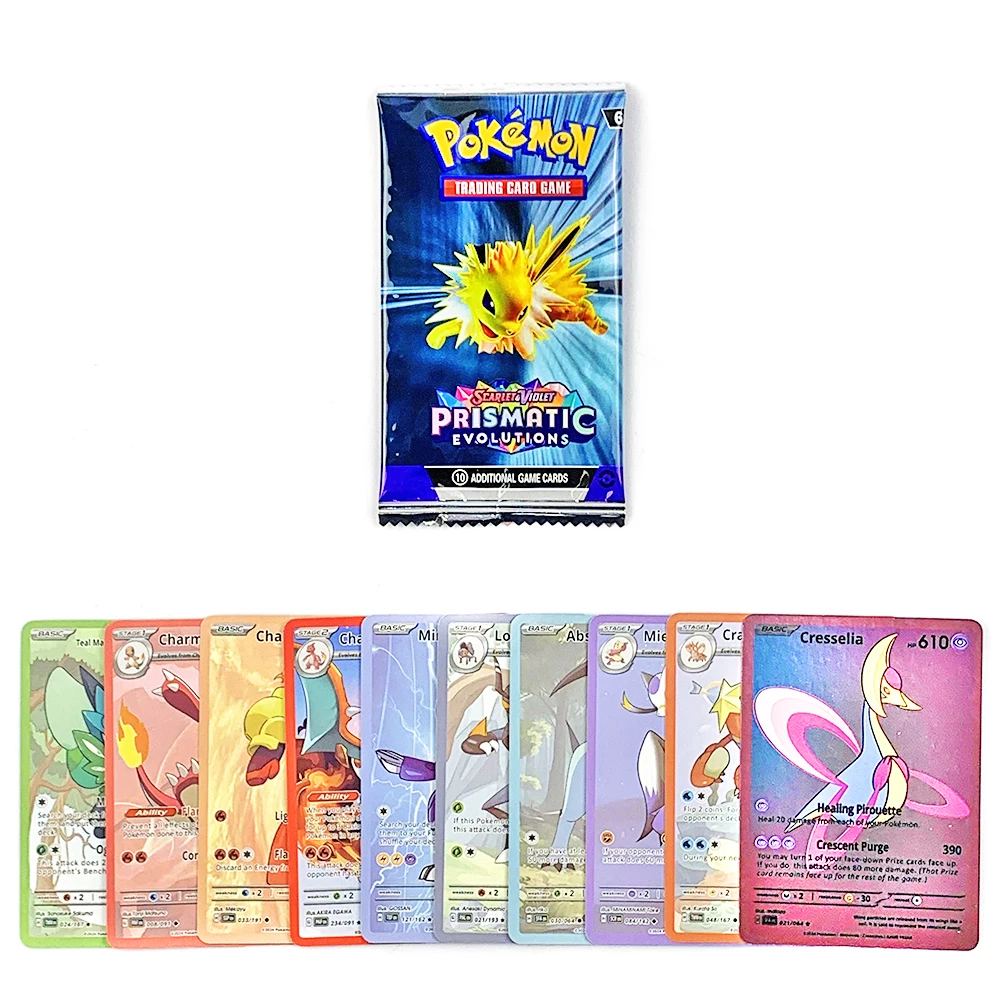 360 Pcs/Set Pokemon Card Game Scarlet&Viole Prismatic Evolutions Booster Battle Transaction Collectible Cards Halloween Gift