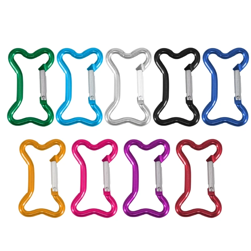 5Pcs Aluminum Alloy Bone Shape Spring Clasps Snap Hook Clip Carabiner Keychains Bag Clip Hook Buckle Connectors