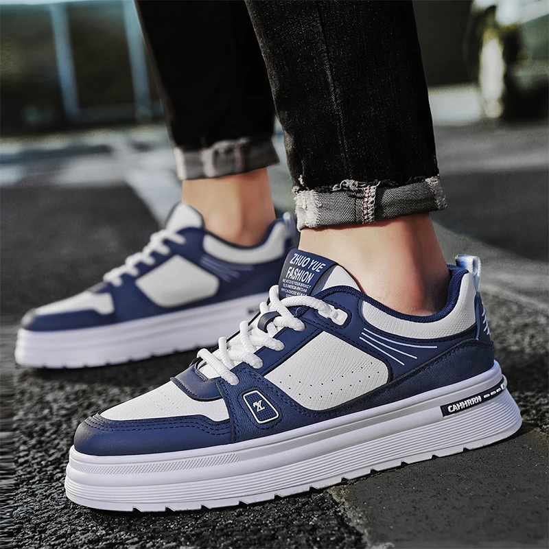 

Mens Leather Sneakers Male Running Outdoor Sports Lightweight Comfortable Athletic Training Jogging Casual Walking Shoes Size 44