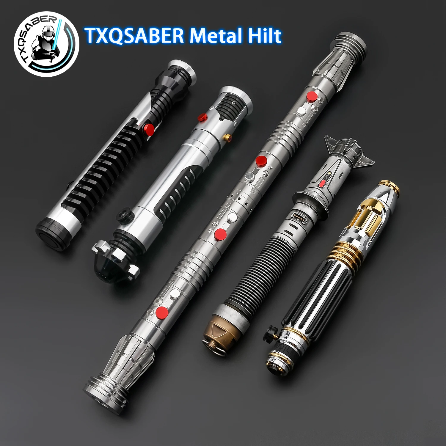 

TXQSABER 30types Film Replica Metal Hilt with Electronic Kit No Blade RGB or Neopixel SNV4-Pro Proffie Cosplay Toys for Adult