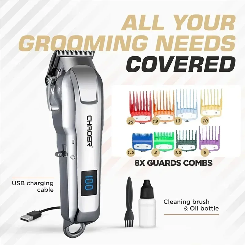 ماكينة حلاقة احترافية للرجال ماكينة حلاقة عالية الطاقة قابلة للتعديل ماكينة قص الشعر اللاسلكية 0 ماكينة قص الشعر