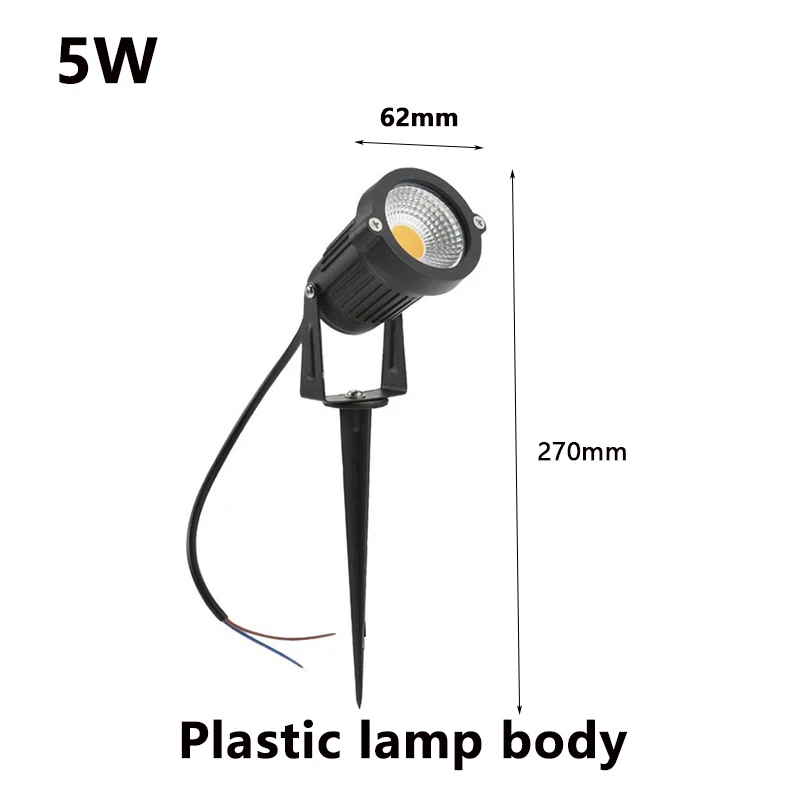 야외 방수 LED 정원 조명, 잔디 램프, 5W 조경 스파이크 전구, 정원 경로 잔디 램프 스포트라이트, 4-10 개, 220V, 110V, 12V, 24V