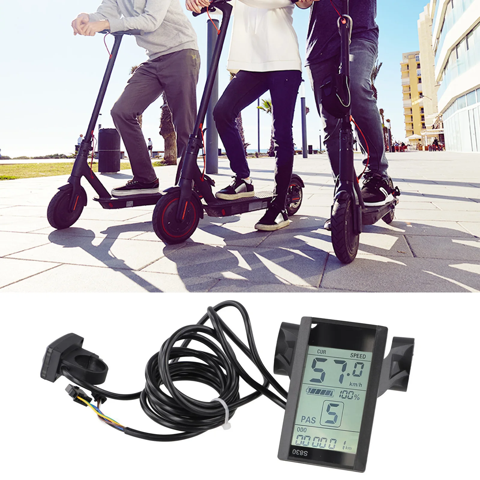 

ЖК-дисплей S830, электрический скутер, умный ЖК-метр/разъем SM, 5 контактов, 24 В, 36 В, 48 В, удобный и практичный ЖК-дисплей