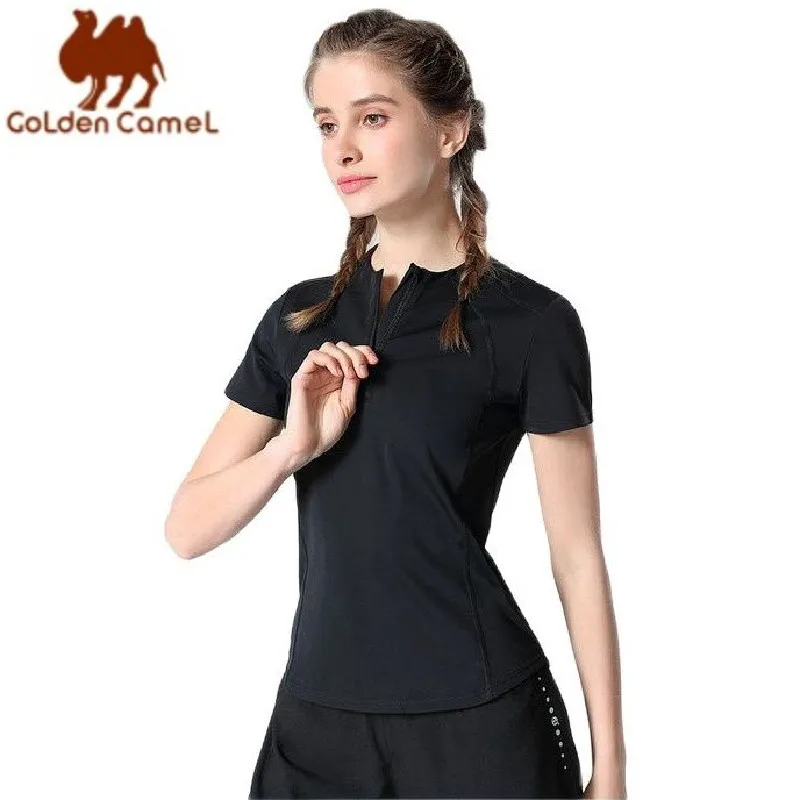 GOLDEN CAMEL 2pcs Yoga Suit Women's T-shirts Shorts Fitness Gym Suit Summer 2023 Thin Running Wear Sleeves Sportswear Clothes