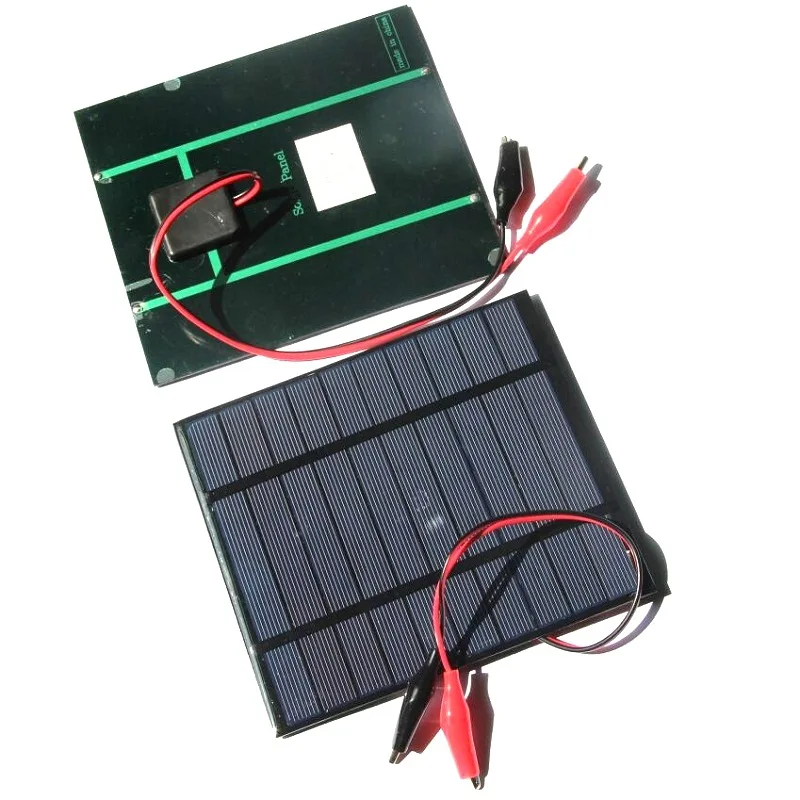 BUHESHUI 2.5 ワット 5 V ソーラーパネル多結晶太陽電池 + クリップソーラー充電器 3.7 V バッテリー 150*130 ミリメートル 2 個送料無料