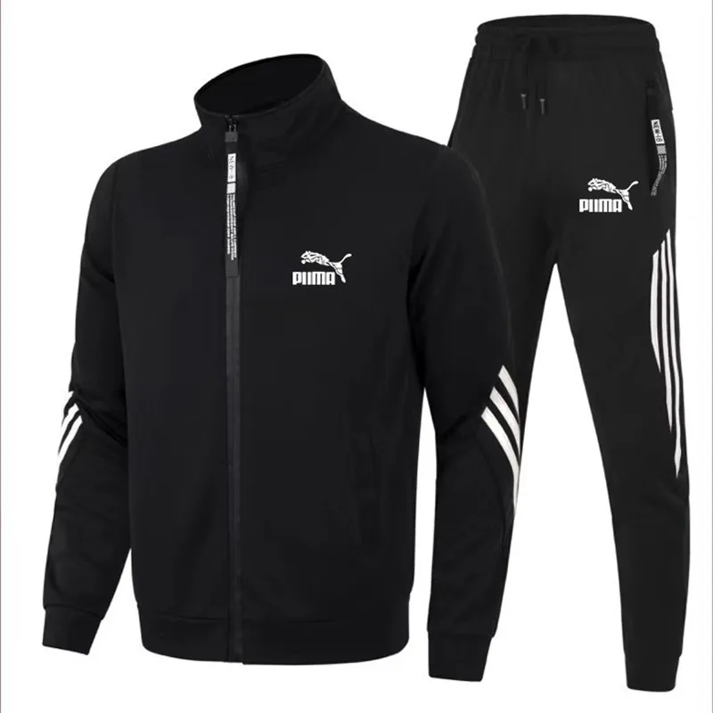 Comércio exterior novo cardigan masculino gola esportes terno juventude roupas esportivas lazer fino correndo esportes dois conjuntos