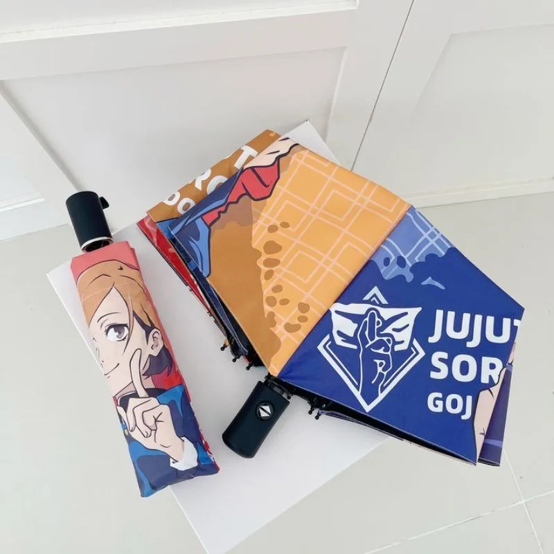 Jujutsu Kaisen Itadori Yuji Gojo Satoru Cartoon Spliced Sunshade and Sunscreen Student Portable Umbrella for Rain or Shine