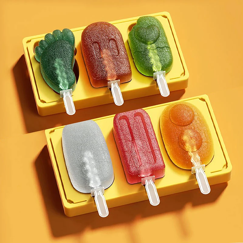 6Pcs Reusable Ice Cream Sticks Silicone Popsicle Sticks Creamsicle Cakesicle Cake Candy Pop Sticks Ice Lollies Ice Ball Molds