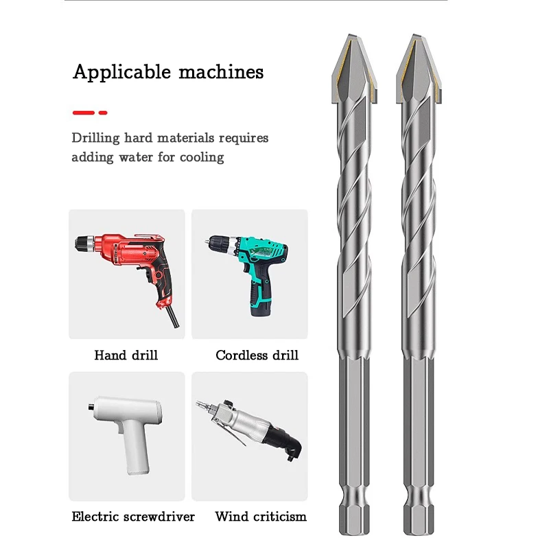 LIDAO 1/10 pz Piastrelle Foratura Trapano Gambo 6.35mm Vetro Cemento Metallo Marmo Ad Alta Durezza Trapano Elettrico Accessori Strumenti Asciutti