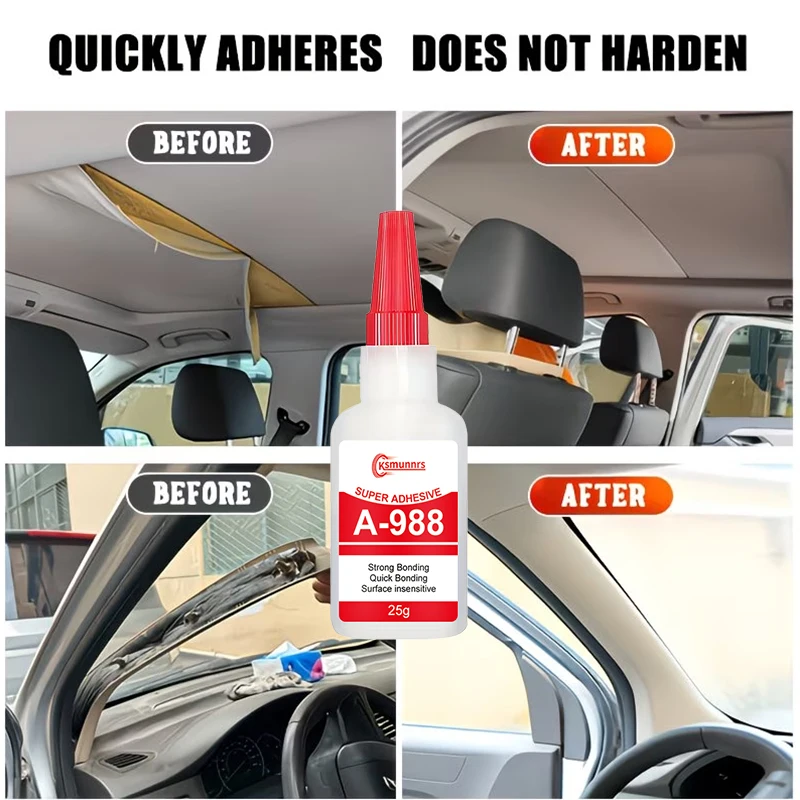 Car Headliner Repair Glue, Quick-Dry Interior Adhesive for Roof Lining Peeling and Weatherstrip Fixing