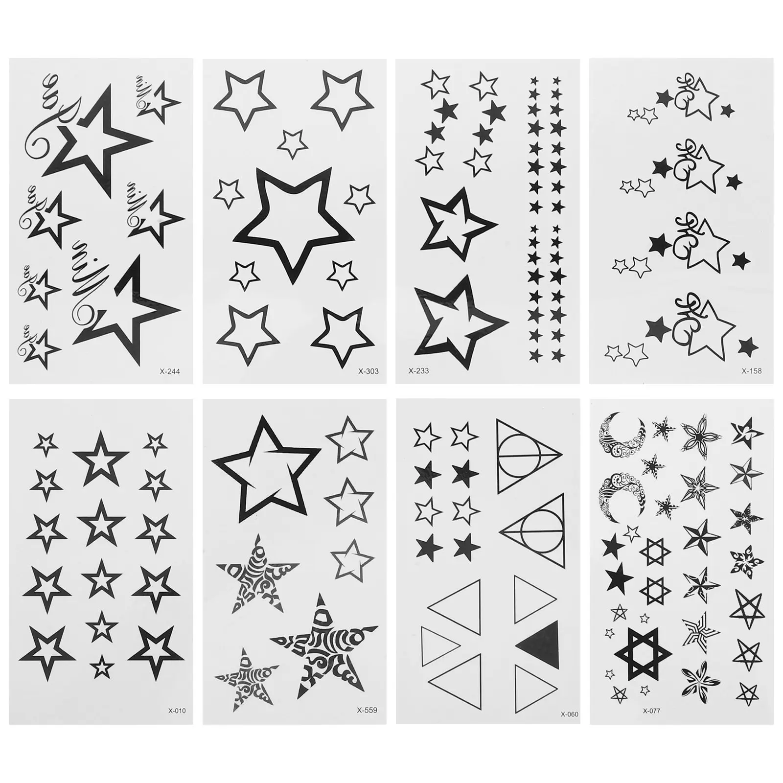 

8 Sheets Temporary Tattoo Sticker Set Realistic Body Tattoos Sticker for Women Party Favors Social Media Photos
