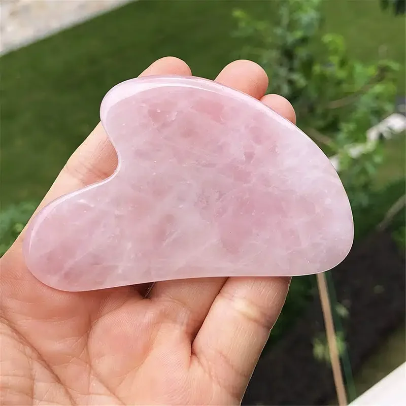 Piedra Natural Gua Sha de Jade, Herramienta de Belleza Facial, Masajeador con Raspado, Cuidado de Piel Firme, Terapia Física de Spa, Rodillo Gue Che