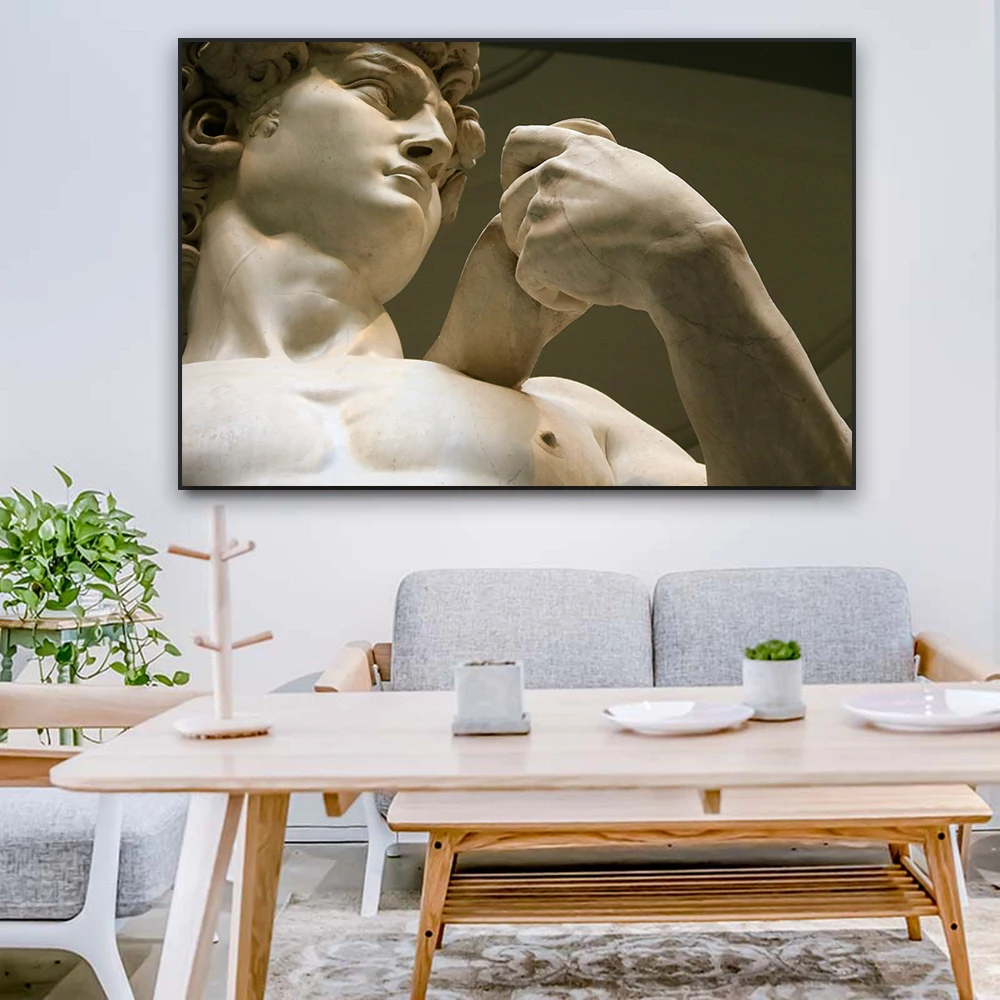 Black and White Art Poster Sculpture David Prints Greek Statue Wall Art Prints Large Canvas Painting Reading Room Decoration