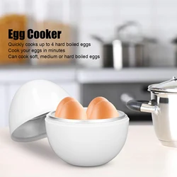 Egg Cooker Egg Boiler Hard Boiled Egg Cooker 4 Eggs Capacity Compact Design ABS Material Egg Shape Microwave Function Egg Boiler