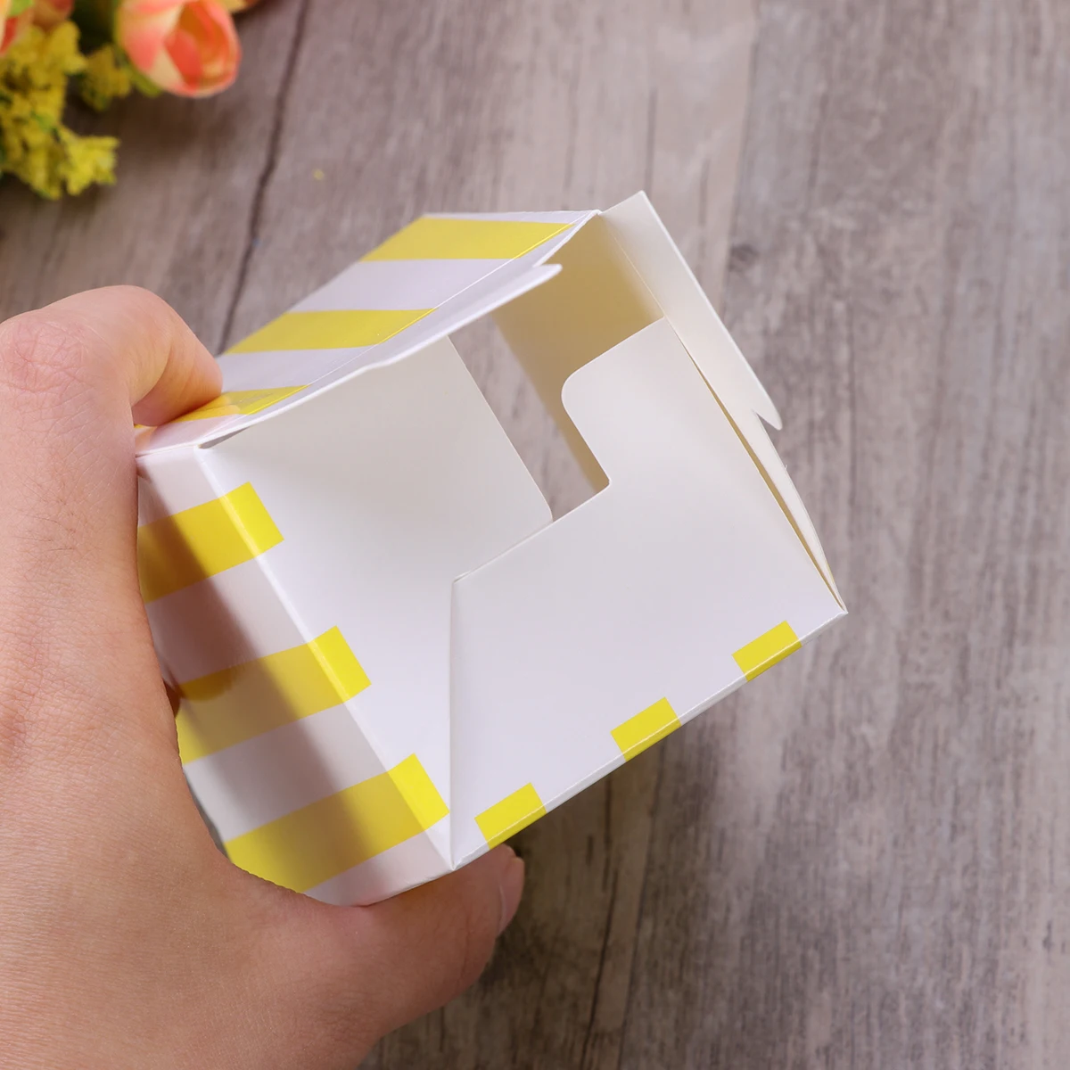 

Boxes Cardboard Candy Container Yellow Carton Popcorn Gift Happy Birthday Decorations