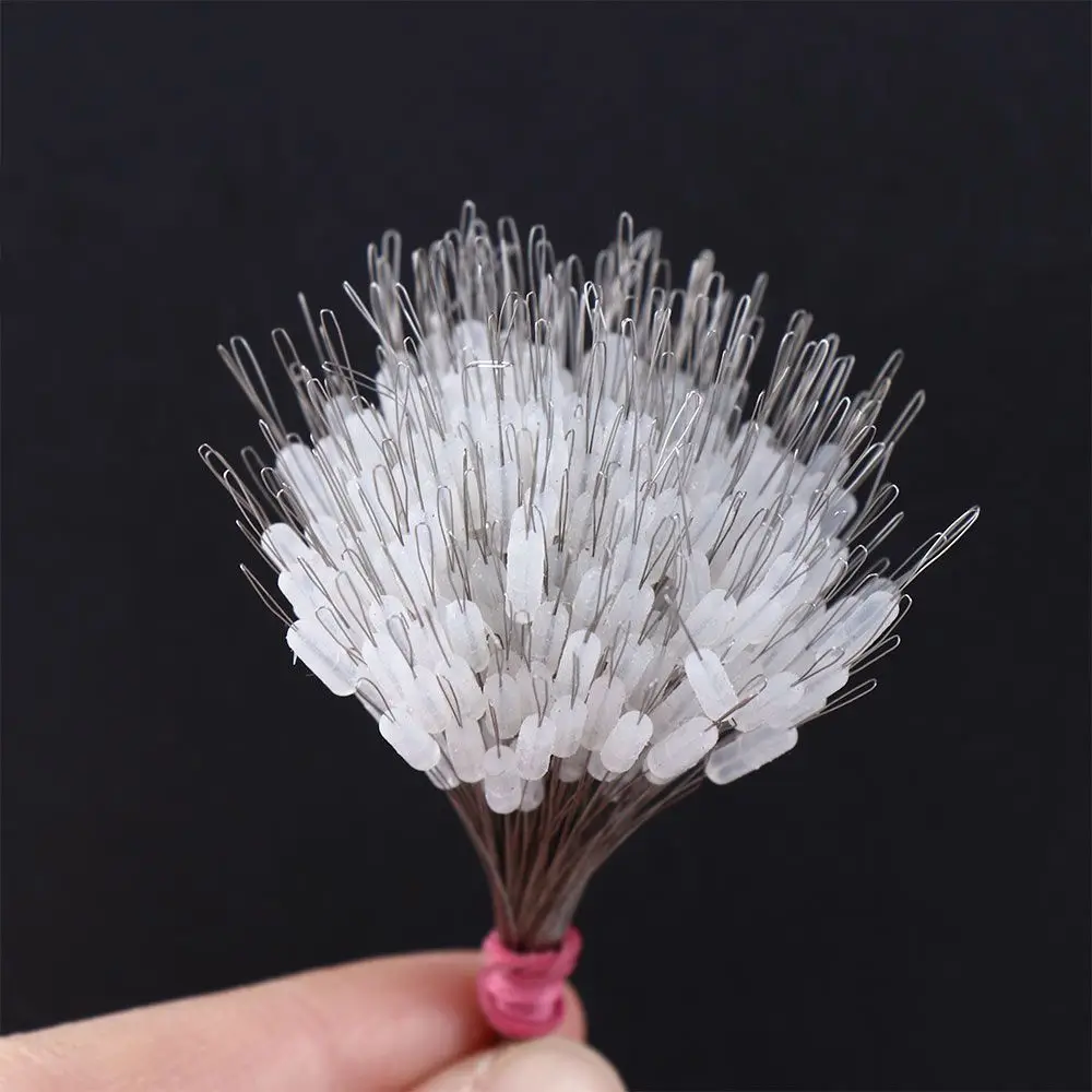 300 قطعة/الحزمة خط الصيد الأحمر المقاومة شفافة البيضاوي أسطواني الصيد العائمة الصيد بوبر سيليكون الفضاء الفول #4