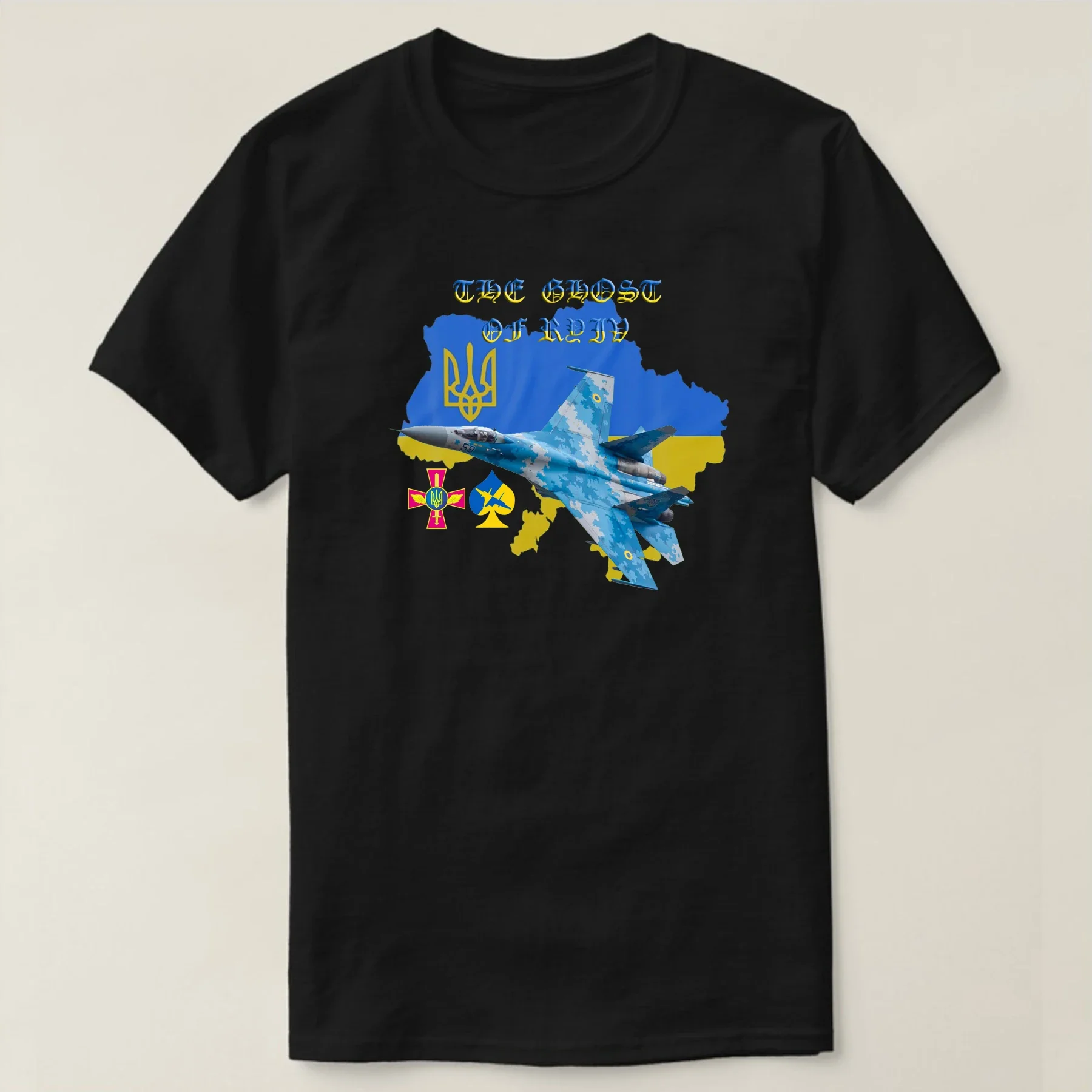 Ukraine Air Force Jet Fighter  T-Shirt. Premium Cotton Short Sleeve O-Neck Mens T Shirt New S-3XL