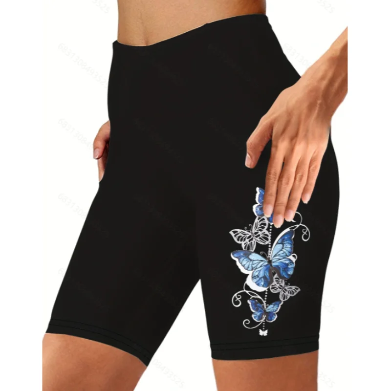 Fashion Black Stretch Yoga Shorts Women's Sports Shorts Fitness Wear Fashion Casual Shorts Lady Summer Solid All-Match Pants