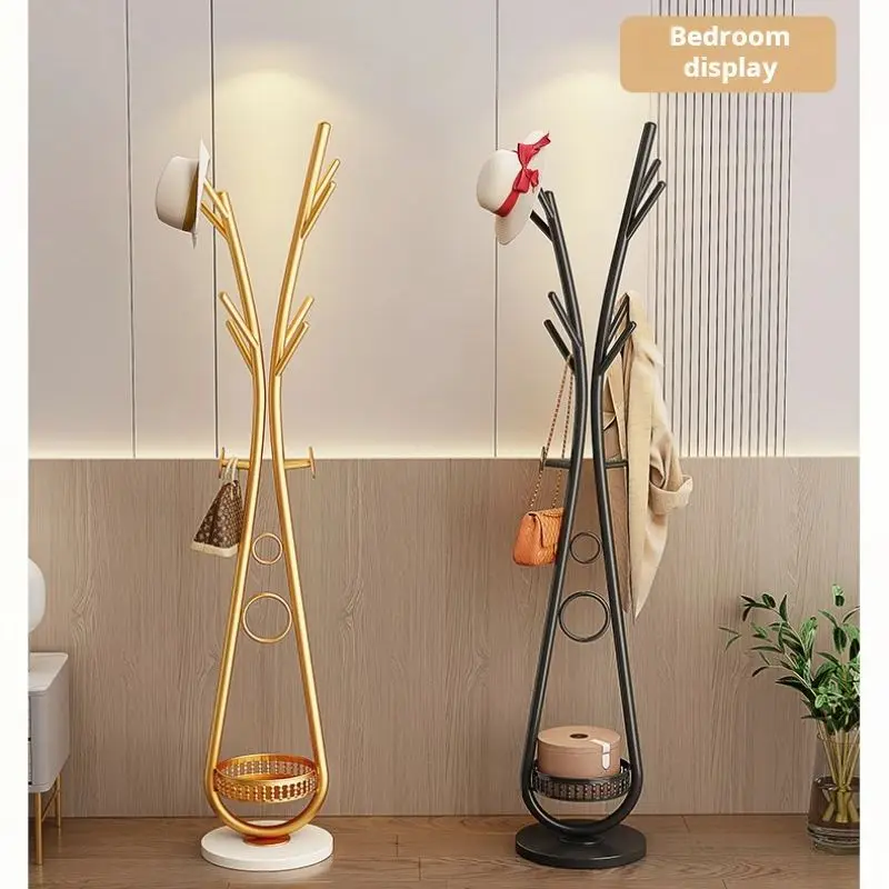 INS Entrance bag Hanger bedroom floor standing coat hat rack Double rod Corner hanger organizer clothes holder bedroom furniture