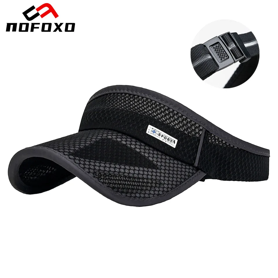 

NOFOXO Empty Top Visor Anti-UV Sun Hats Breathable Comfortable Outdoor Sports Running Cycling Golf Travel Beach Hat Unisex