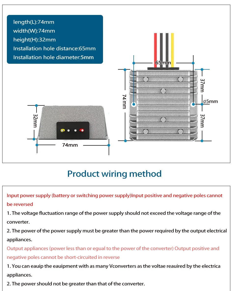 DC-DC10V~36V to 13.8V stabilized power converter 12V24V to 13.8V automotive on-board transformer