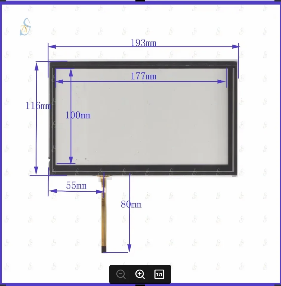 ZhiYuSun 193mm*116mm KDT-6597 8inch 4-wire resistive touch panel for Car DVD, 193*116 GPS Navigator screen  glass