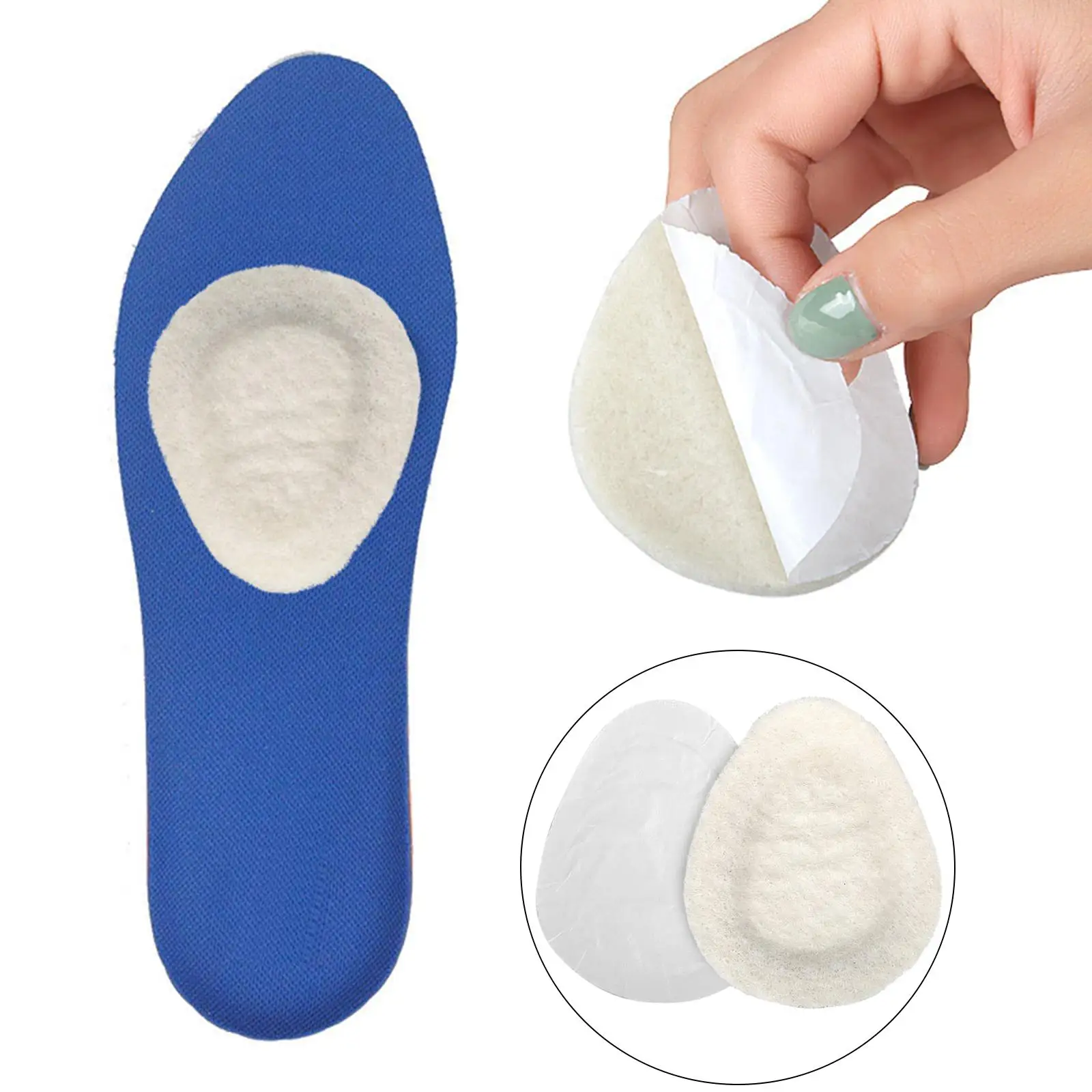 2Pcs Soft Metatarsal Felt Pads Insert Pads 1/4 in Thick Eliminate Pressure