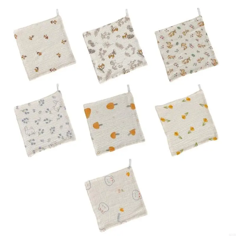 

Q22D Saliva Bibs Face Towel Feeding Bibs Newborns Infant Supplies Saliva Towel Cartoon Patterns Handkerchief Baby Essential