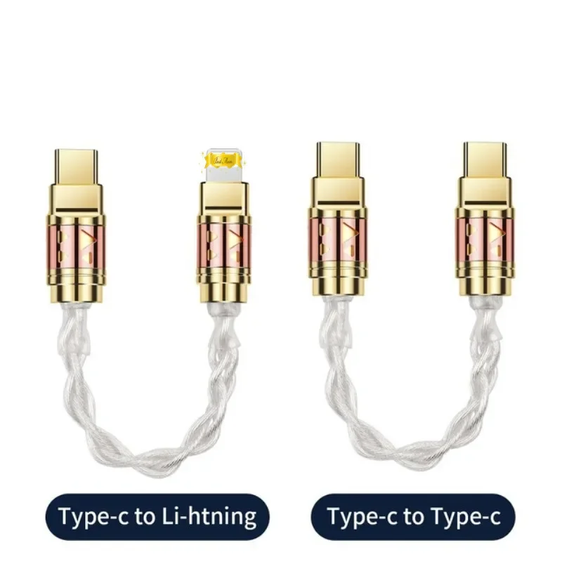 Type-C OTG Decoding Audio Converter 4-Core Single Crystal Copper Silver Plated Adapter Cable For lighting Type C Convert Cable