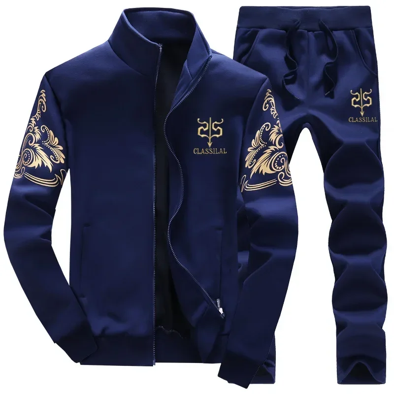 2025 Men's Sports Suit Winter Autumn Basketball Jogging New Polyester Large Size Sports Set Male tracksuit Warm  Jogging Suits
