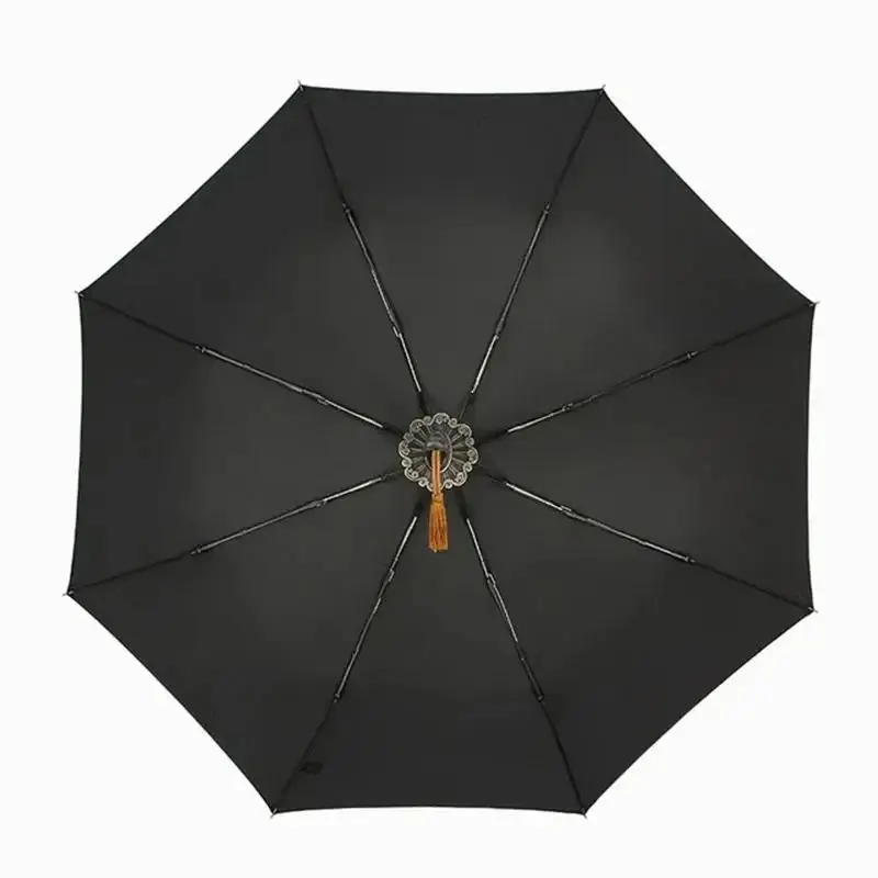 

Japanese Samurai Umbrella, Creative Katana Handle, Reinforced Windproof Thickened Automatic Folding Black Samurai Umbrella